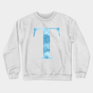 Clouds Blue Sky Initial Letter T Crewneck Sweatshirt